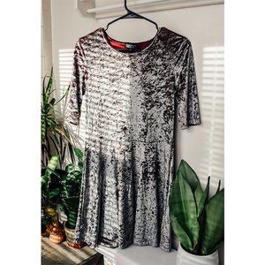 Crushed Velvet Top Shop Dress w. Keyhole Back